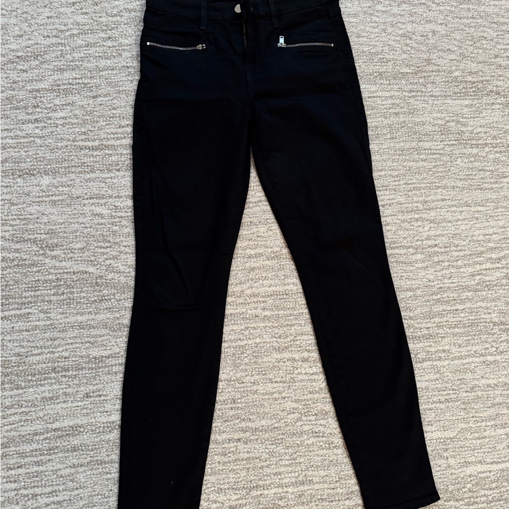 7 For All Mankind Dark Denim Jeans with Zipper Accents